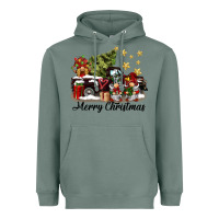 Sage merry christmas gnomes truck Heavyweight Hoodie - BarkalooDesign