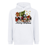 White merry christmas gnomes truck Heavyweight Hoodie - BarkalooDesign
