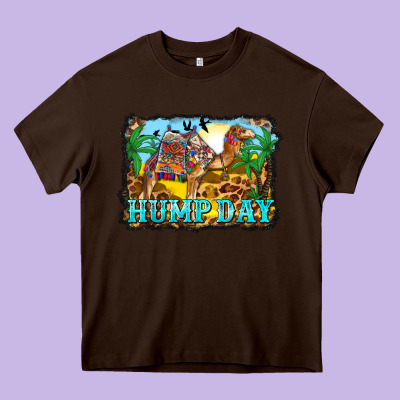 Hump Day Camel And Desert Heavy Core Tee Designed By Barkaloodesign