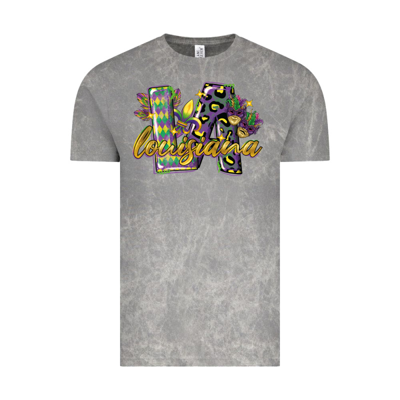Louisiana Leopard Mardi Gras 12 Inches 300 Dpi Vintage Tee by CowGirlArtShop | Teevron