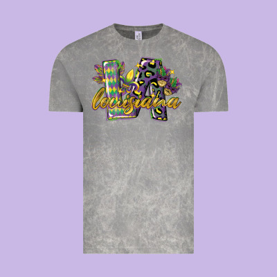 Louisiana Leopard Mardi Gras 12 Inches 300 Dpi Vintage Tee Designed By Cowgirlartshop