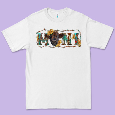 Western Mini Black Highland Calf Premium Tee Designed By Ranaportraitstore