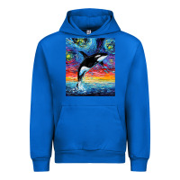Cobalt Orca Killer Whale Starry Night Colorful Ocean Art By Aja Urban Hoodie - trangStudio