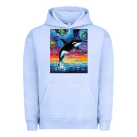 Pigment Grape Ice Orca Killer Whale Starry Night Colorful Ocean Art By Aja Urban Hoodie - trangStudio