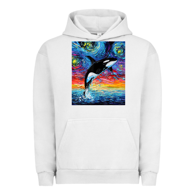Orca Killer Whale Starry Night Colorful Ocean Art By Aja Urban Hoodie by trangStudio | Teevron