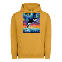 Pigment Peanut Butter Orca Killer Whale Starry Night Colorful Ocean Art By Aja Urban Hoodie - trangStudio