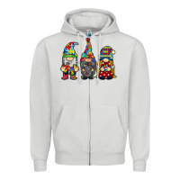 Dove Grey autism gnomies Zipper Hoodie - RacoonDesign