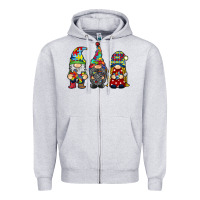 Heather Grey autism gnomies Zipper Hoodie - RacoonDesign