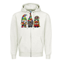 Oatmeal Heather autism gnomies Zipper Hoodie - RacoonDesign