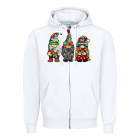 White autism gnomies Zipper Hoodie - RacoonDesign