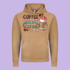 Coffee Nurse Repeat Vintage Hoodie Designed By Cowgirlartshop