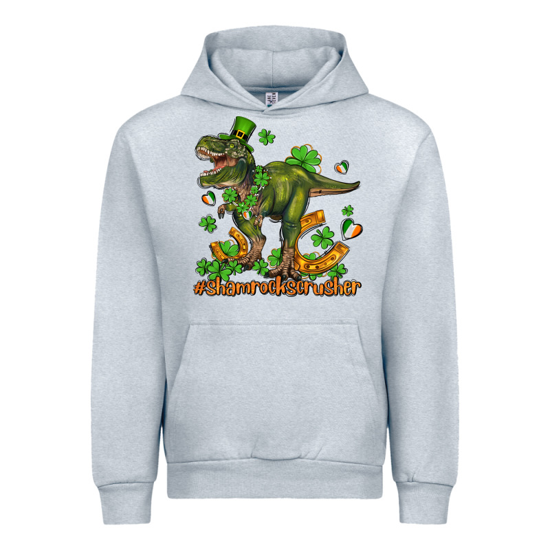 Shamrockscrusher T Rex And Horseshoe Urban Hoodie by AdoDesignShop | Teevron