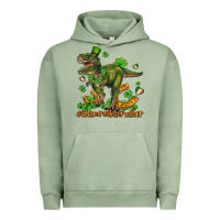 Pigment Oil Green shamrockscrusher t rex and horseshoe Urban Hoodie - AdoDesignShop