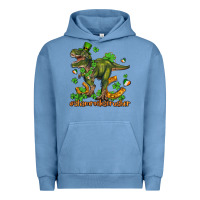 Pigment Pebble Blue shamrockscrusher t rex and horseshoe Urban Hoodie - AdoDesignShop
