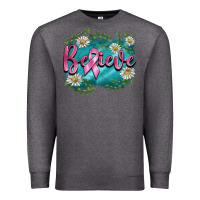 Charcoal Heather breast cancer believe Premium Sweatshirt - BarkalooDesign