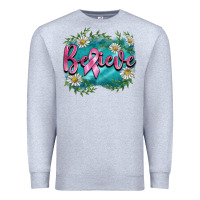 Heather Grey breast cancer believe Premium Sweatshirt - BarkalooDesign