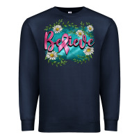 Navy breast cancer believe Premium Sweatshirt - BarkalooDesign