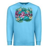 Ocean Blue breast cancer believe Premium Sweatshirt - BarkalooDesign