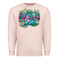 Pale Pink breast cancer believe Premium Sweatshirt - BarkalooDesign