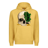 Antique Gold St patrick's day Skull with clovers Premium Hoodie - Jasminsmagicworld