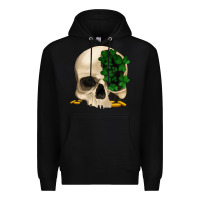 Black St patrick's day Skull with clovers Premium Hoodie - Jasminsmagicworld
