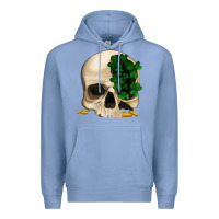 St Patrick's Day Skull With Clovers Premium Hoodie | Teevron
