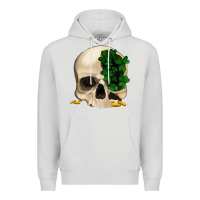 Dove Grey St patrick's day Skull with clovers Premium Hoodie - Jasminsmagicworld
