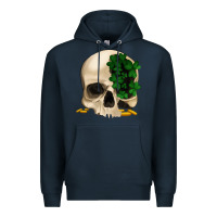 Navy St patrick's day Skull with clovers Premium Hoodie - Jasminsmagicworld