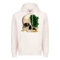 Pale Pink St patrick's day Skull with clovers Premium Hoodie - Jasminsmagicworld