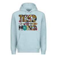 Blue Mist Tired As a Mother Premium Hoodie - CowhideDigitalArt
