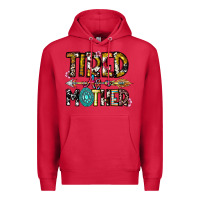 Cardinal Tired As a Mother Premium Hoodie - CowhideDigitalArt