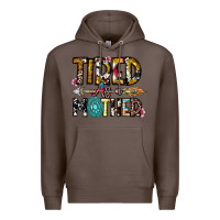 Coffee Tired As a Mother Premium Hoodie - CowhideDigitalArt