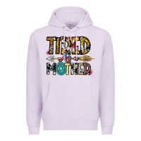 Lilac Tired As a Mother Premium Hoodie - CowhideDigitalArt