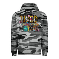 Slate Camo Tired As a Mother Premium Hoodie - CowhideDigitalArt