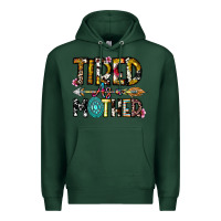 Sports Green Tired As a Mother Premium Hoodie - CowhideDigitalArt