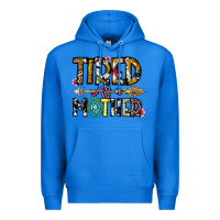 True Royal Tired As a Mother Premium Hoodie - CowhideDigitalArt