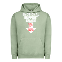 Pigment Oil Green Mens Crude Humor Inappropriate Emotional Support Snake Halloween Urban Hoodie - trangStudio