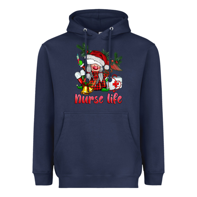 Christmas Nurse Life Gnome Heavyweight Hoodie by BarkalooDesign | Teevron
