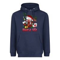 Navy christmas nurse life gnome Heavyweight Hoodie - BarkalooDesign