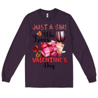 Plum just a girl who loves valentine's day Long Sleeve Tee - OliviaCreatesArt