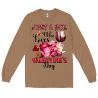 Toasted Coconut just a girl who loves valentine's day Long Sleeve Tee - OliviaCreatesArt