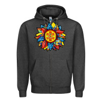 Charcoal Heather autism sunflower Zipper Hoodie - RacoonDesign
