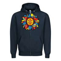 Navy autism sunflower Zipper Hoodie - RacoonDesign