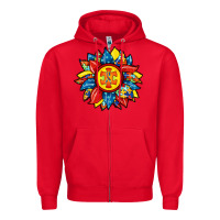 Red autism sunflower Zipper Hoodie - RacoonDesign