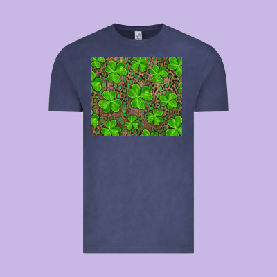 Saint Patricks Day Shamrock And Leopard Vintage Tee Designed By Ranaportraitstore