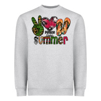 Heather Grey peace love summer Heavyweight Sweatshirt - CowhideDigitalArt