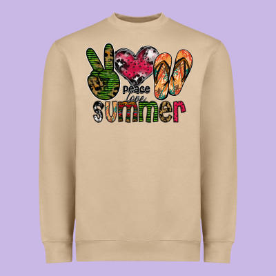 Peace Love Summer Heavyweight Sweatshirt Designed By Cowhidedigitalart