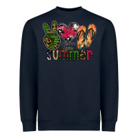 Navy peace love summer Heavyweight Sweatshirt - CowhideDigitalArt