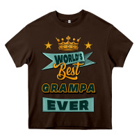Chocolate Brown world's best grampa ever Heavy Core Tee - Jasminsmagicworld