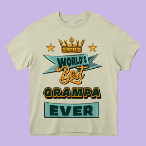 World's Best Grampa Ever Heavy Core Tee Designed By Jasminsmagicworld